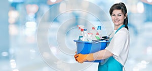 Concept of providing services for cleaning housekeeping