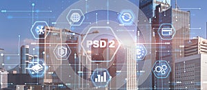 Concept PSD2. Open banking. Payment Service Directive PSD 2