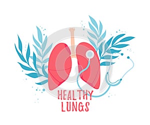 The concept of pulmonology and a healthy respiratory system. World Healthy Lung Day photo