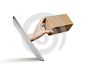 Concept of purchases in online store, delivery