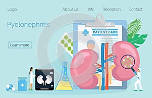 Concept of pyelonephritis, diseases and kidney stones, cystitis,