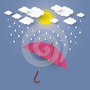 The Concept is Rainy season. umbrella umbrella in the air with c