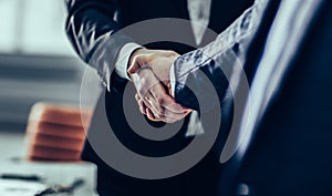 Concept of a reliable partnership : a handshake of business part