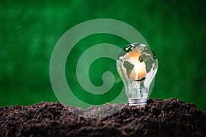 Concept of renewable energy innovation and green earth. Sustainable clean energy sources. Environmental protection, Idea