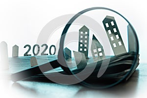 Concept of rent, search, purchase real estate in 2020 year