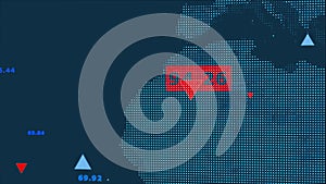 The concept of representing the conduct of world trading on the stock exchange, data analysis by artificial intelligence and