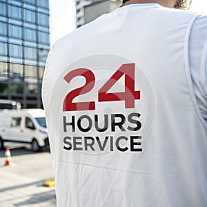 24 hours service isolated on white