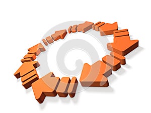 A concept that represents the circulation of supplies. Metaphor of reincarnation and causal retribution. photo