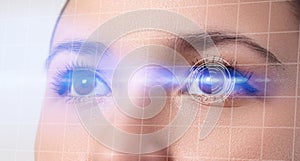 The concept of a retinal scan, augmented reality, the technology of optometry, biometrics