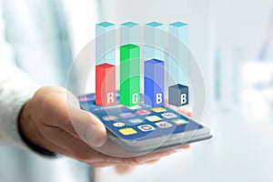 Concept of a RGB Inkjet level interface over a device - Computer