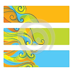 Concept for Rio 2016, Brazil, in colors of Rio Olympic games. Summer elements in dotwork style. Banner, template, poster for web