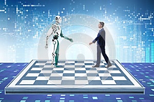 Concept of rivalry between robots and humans