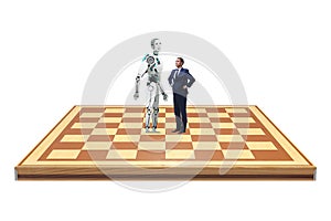 Concept of rivalry between robots and humans