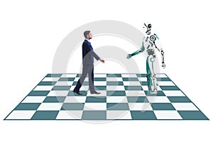 Concept of rivalry between robots and humans