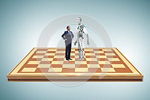 Concept of rivalry between robots and humans