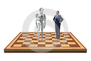 Concept of rivalry between robots and humans