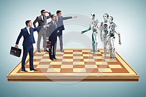 Concept of rivalry between robots and humans