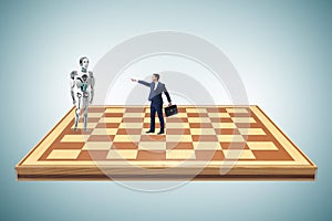 Concept of rivalry between robots and humans