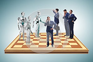 Concept of rivalry between robots and humans