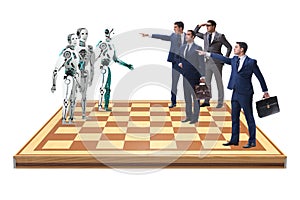 Concept of rivalry between robots and humans