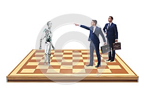 Concept of rivalry between robots and humans