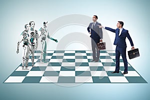 Concept of rivalry between robots and humans