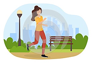 Concept of running woman