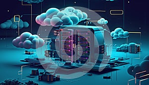 Concept of safe cloud storage illustration