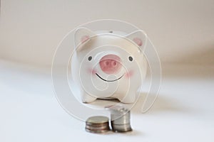 The concept of saving money in piggy bank