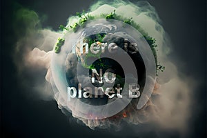 The concept of Saving the Planet. Earth Day. there is no planet B. A filthy, carbon monoxide-addled, skull-shaped planet earth. AI