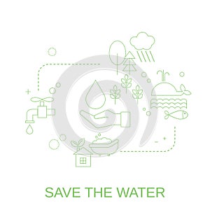 Concept of saving water and the earth