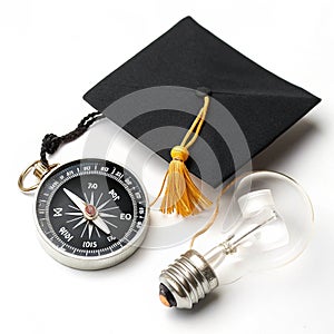 Science and education concept isolated on white background photo