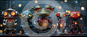 Concept Science Fiction, Robots, Goblin, Trio, Robotic Goblin Trio Futuristic Saga Begins