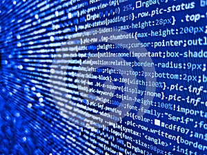 Concept screen of experienced web developer. Programming code abstract. Programmer occupation. Programming source code abstract