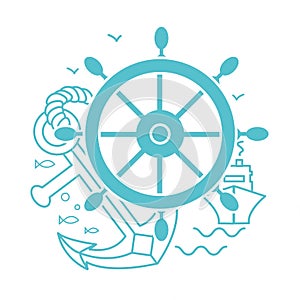 Concept of seafaring icon