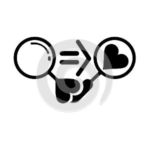 The concept of search. Searh heart valentines icon illustration isolated sign symbol