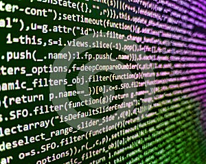 Concept of security, programming and hacking, deep decryption and encryption. SEO concepts for better SERP. Binary computer code