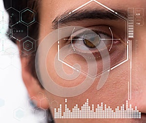 Concept of sensor implanted into human eye