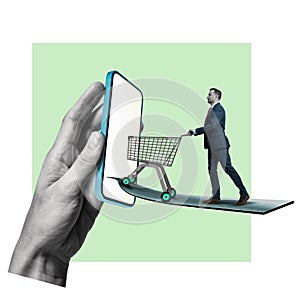 The concept of shopping in online stores.