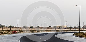 Concept shot of an empty road. City