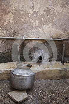 Concept showing water shortage with dry tap