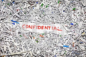 Concept of shredding confidential information to protect identity theft.