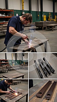 Skilled artisan forges custom metalwork with precision and finesse photo