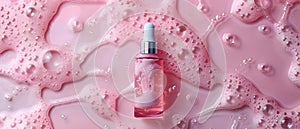 Concept Skincare Routine, Pink Elixir, Luminous Droplets, Serene Beauty, Serene Pink Skincare Elixir with Luminous Droplets