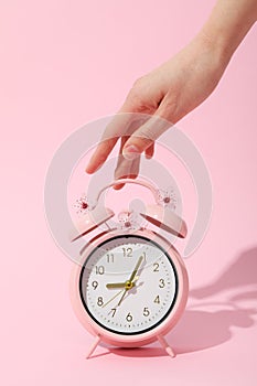 Concept of sleep and wake up with alarm clock