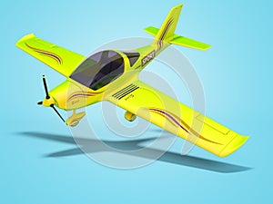 Concept small flying salad for training pilots 3d renderer on blue background with shadow