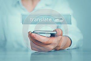 Concept of a smartphone program for translating texts