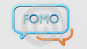 Concept of social media chat icon with FOMO text