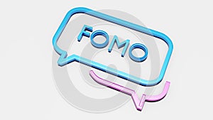 Concept of social media chat icon with FOMO text