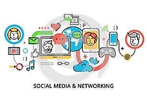 Concept of social media, online news and blogging